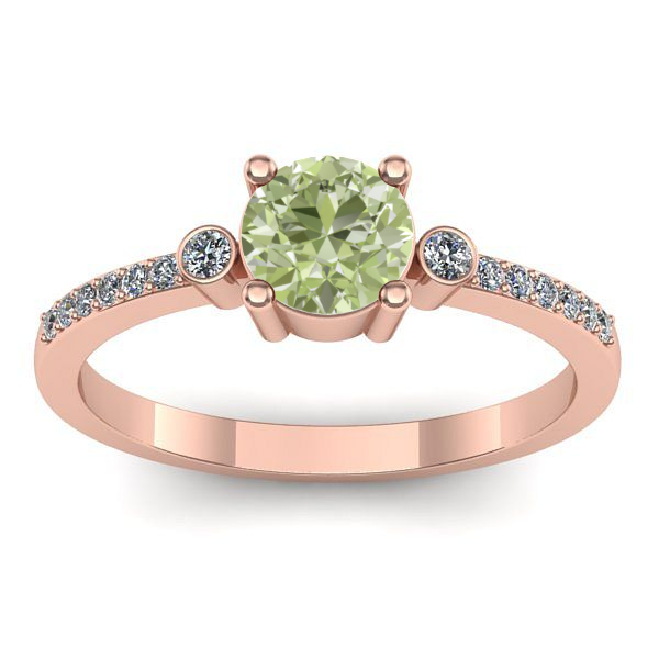 Inel logodna cu diamant de laborator verde rotund