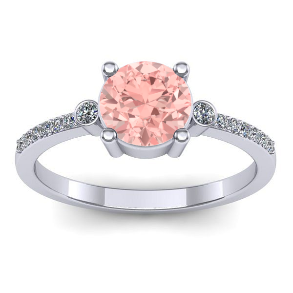 Inel logodna cu diamant de laborator roz rotund
