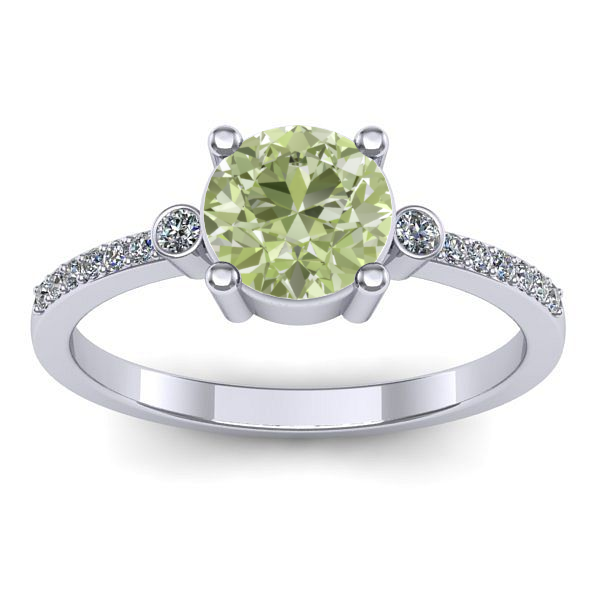 Inel logodna cu diamant de laborator verde rotund