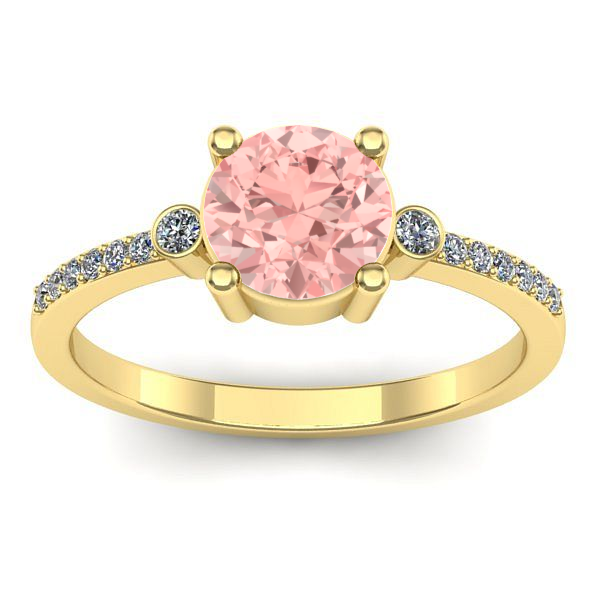 Inel cu diamant de laborator roz rotund