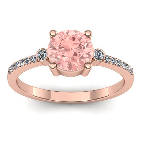 Inel logodna cu diamant de laborator roz rotund