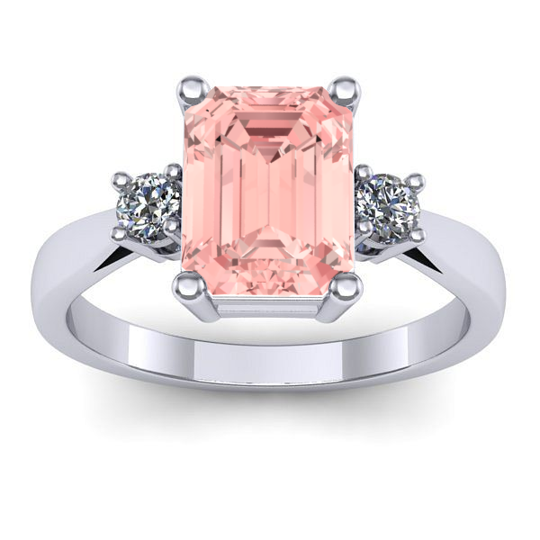 Inel de logodna cu diamant de laborator roz dreptunghiular