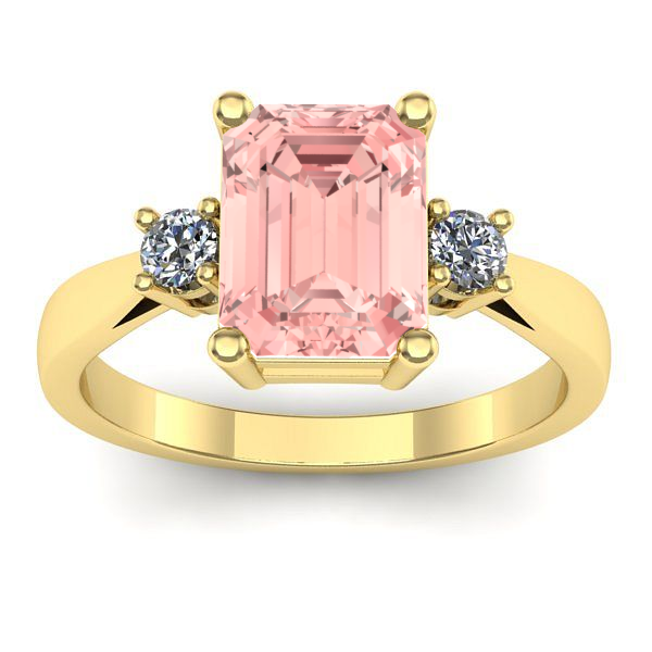 Inel de logodna cu diamant de laborator roz dreptunghiular