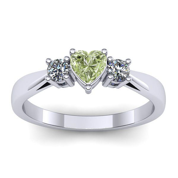 Inel de logodna cu diamant de laborator verde inima