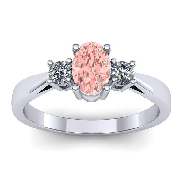 Inel cu diamant de laborator roz oval
