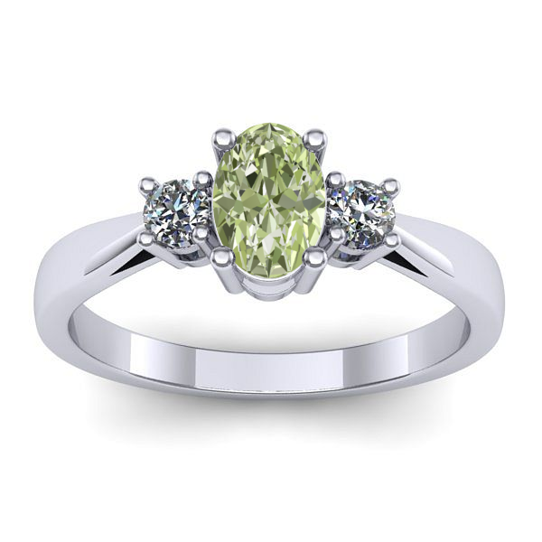 Inel de logodna cu diamant de laborator verde oval
