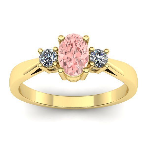 Inel de logodna cu diamant de laborator roz oval