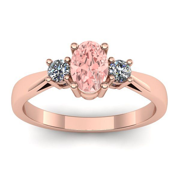 Inel de logodna cu diamant de laborator roz oval