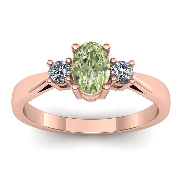 Inel de logodna cu diamant de laborator verde oval