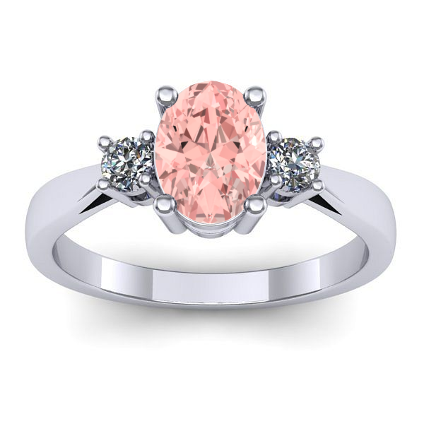 Inel cu diamant de laborator roz oval