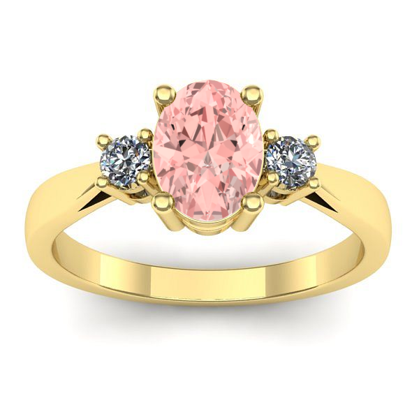 Inel logodna cu diamant de laborator roz oval