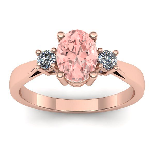 Inel de logodna cu diamant de laborator roz oval