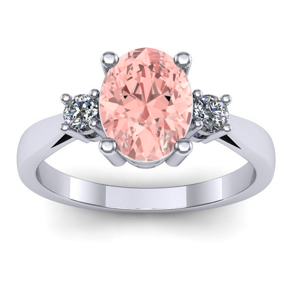 Inel cu diamant de laborator roz oval