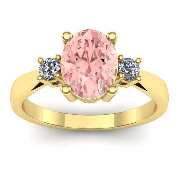 Inel logodna cu diamant de laborator roz oval