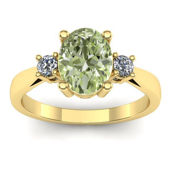 Inel de logodna cu diamant de laborator verde oval