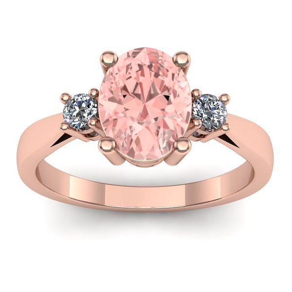 Inel de logodna cu diamant de laborator roz oval