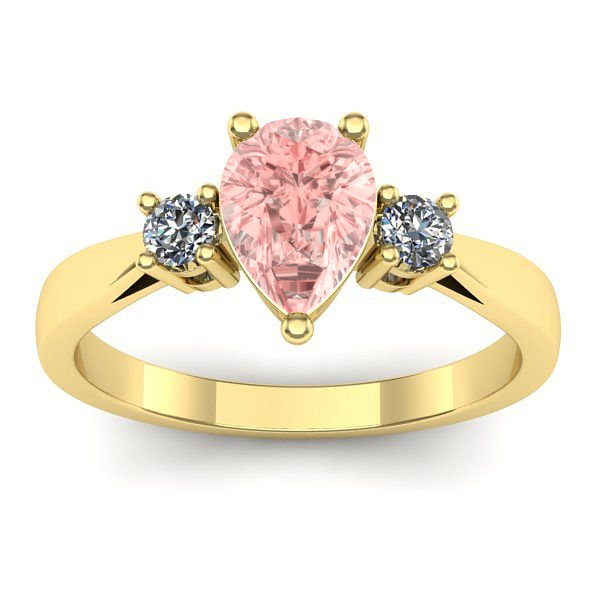 Inel cu diamant de laborator roz lacrima