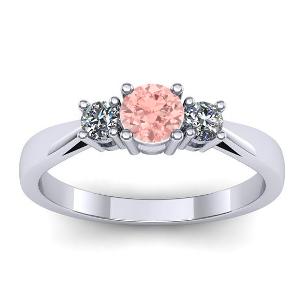 Inel de logodna cu diamant de laborator roz rotund