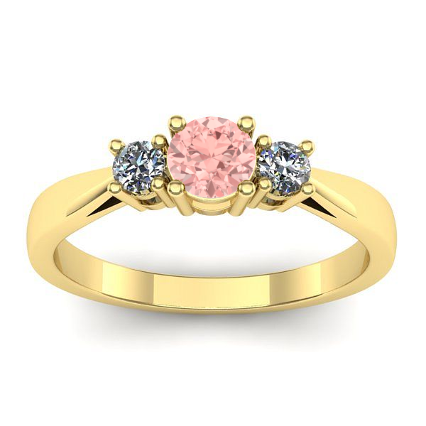 Inel de logodna cu diamant de laborator roz rotund