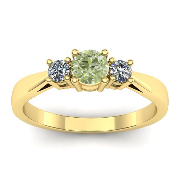 Inel logodna cu diamant de laborator verde rotund