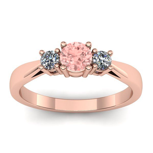 Inel logodna cu diamant de laborator roz rotund