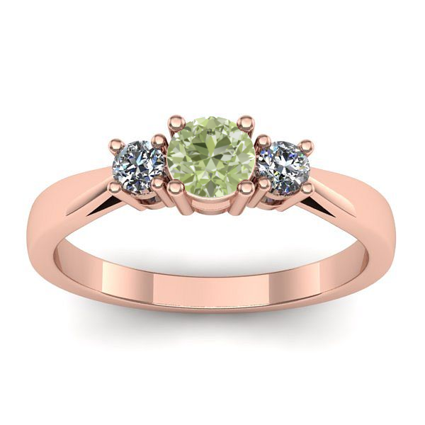 Inel de logodna cu diamant de laborator verde rotund