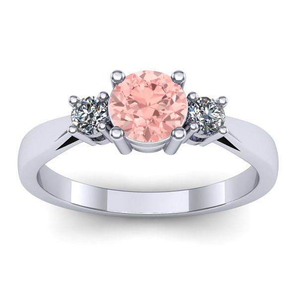 Inel logodna cu diamant de laborator roz rotund