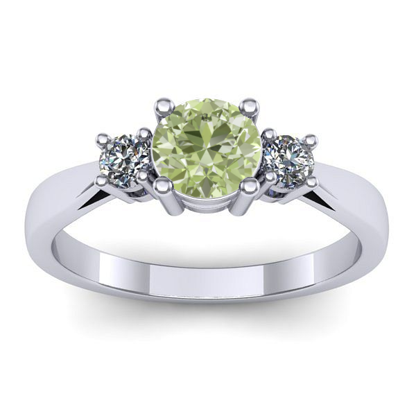 Inel de logodna cu diamant de laborator verde rotund