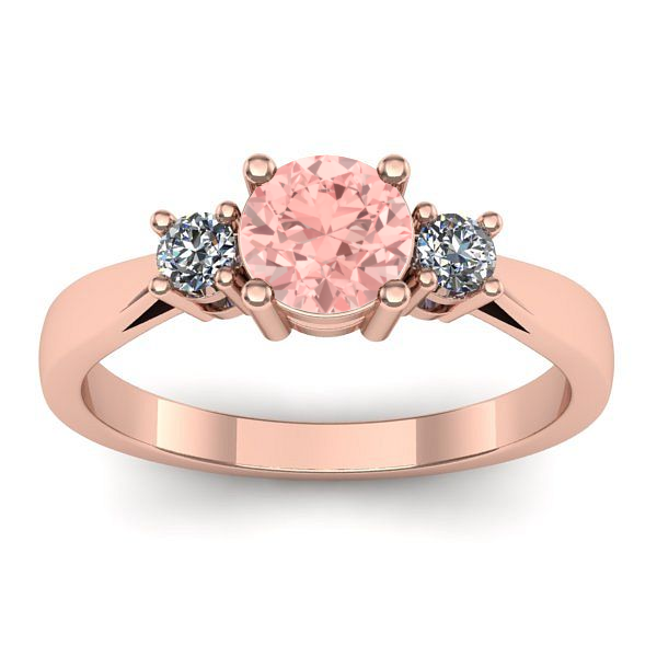 Inel de logodna cu diamant de laborator roz rotund