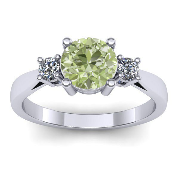 Inel cu diamant de laborator verde rotund