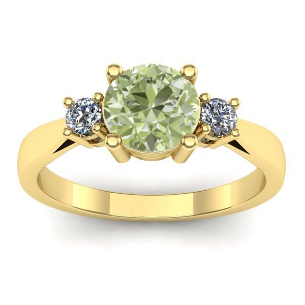 Inel logodna cu diamant de laborator verde rotund