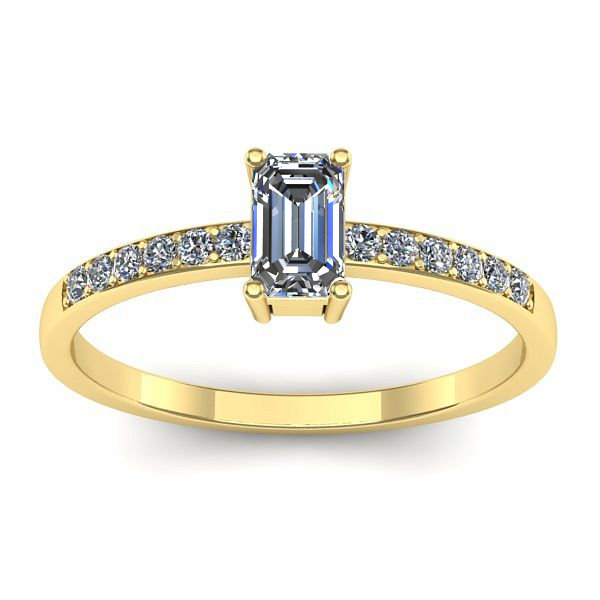 Inel de logodna cu diamant emerald cut