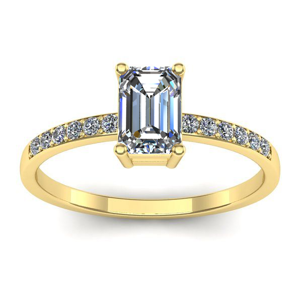 Inel de logodna cu diamant emerald cut