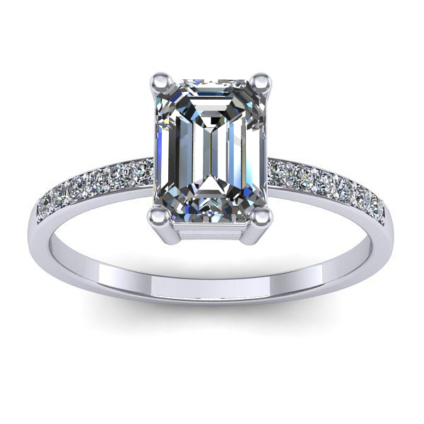 Inel de logodna cu diamant emerald cut