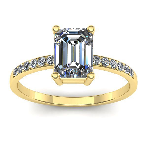 Inel de logodna cu diamant emerald cut