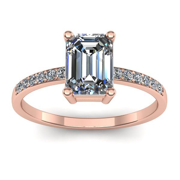 Inel de logodna cu diamant emerald cut