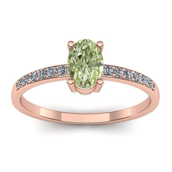 Inel de logodna cu diamant de laborator verde oval