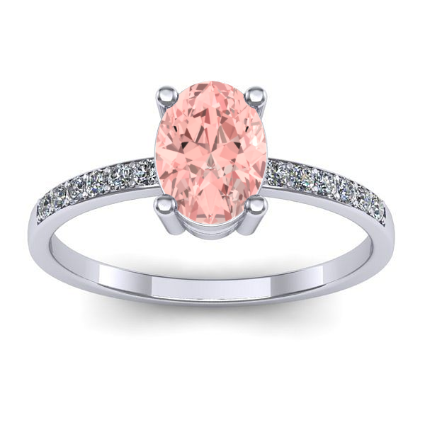Inel de logodna cu diamant de laborator roz oval