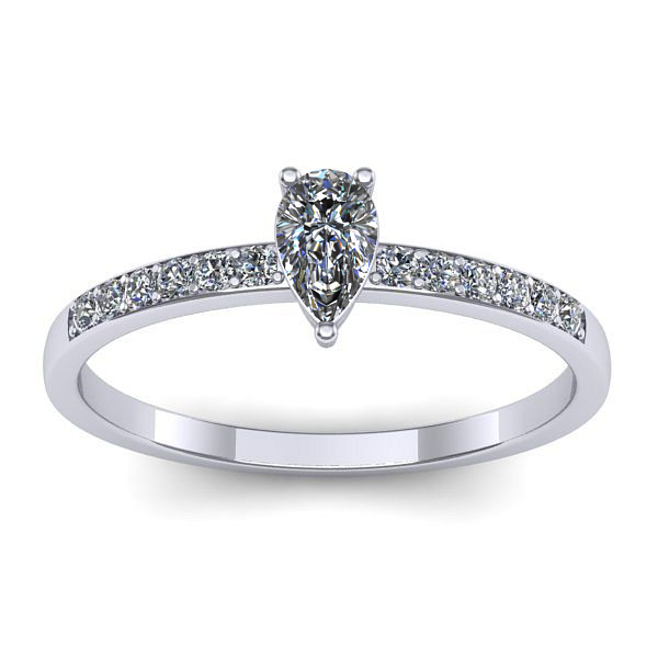 Inel logodna cu diamant pear