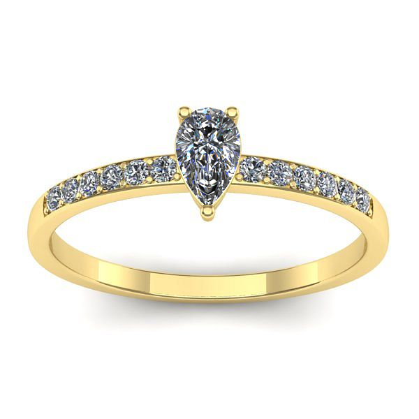Inel logodna cu diamant pear