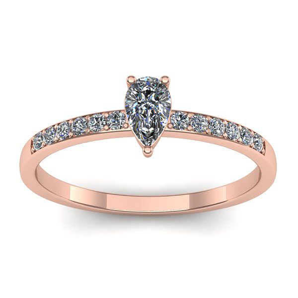 Inel logodna cu diamant pear