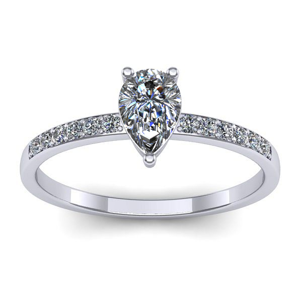 Inel de logodna cu diamant natural pear