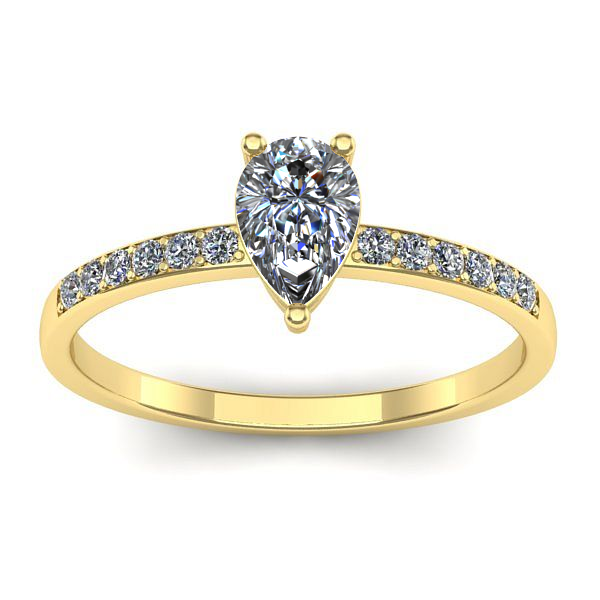 Inel de logodna cu diamant natural pear