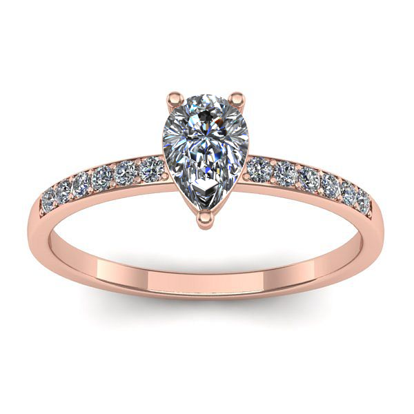 Inel de logodna cu diamant natural pear