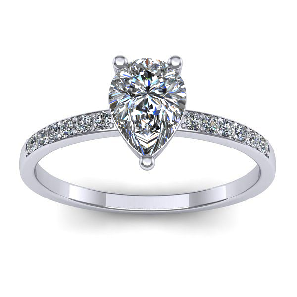 Inel de logodna cu diamant natural pear