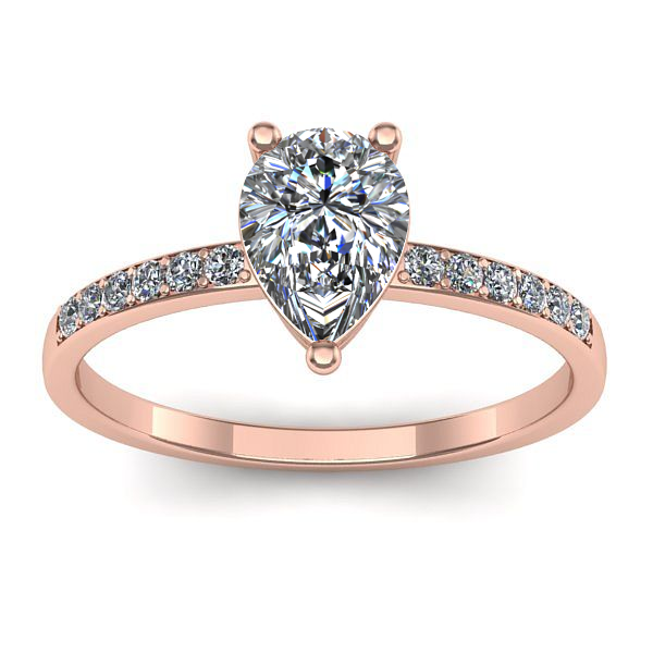 Inel de logodna cu diamant natural pear