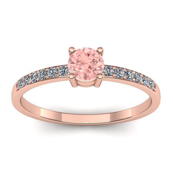 Inel de logodna cu diamant de laborator roz rotund