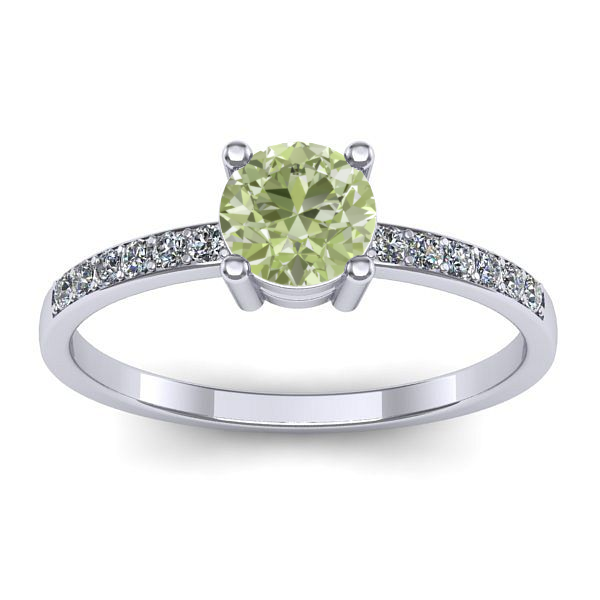 Inel logodna cu diamant de laborator verde rotund