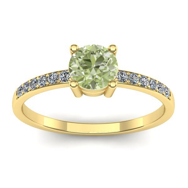 Inel logodna cu diamant de laborator verde rotund