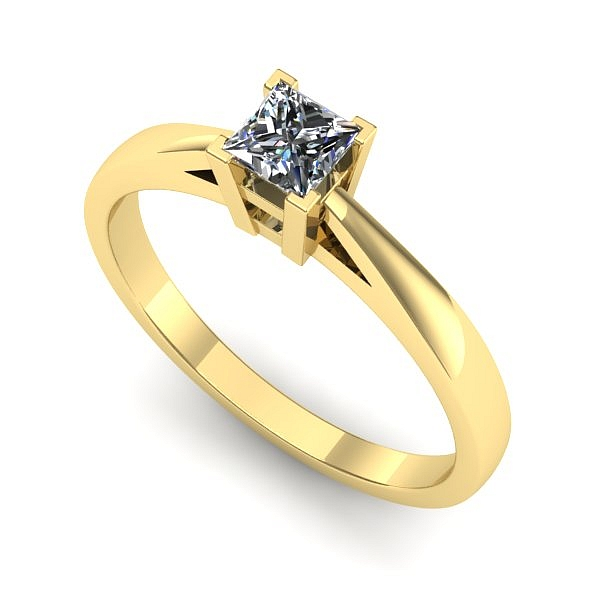 Inel de logodna din aur galben cu diamant